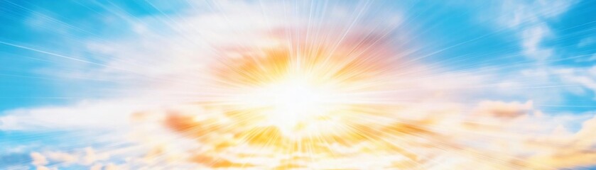 Obraz premium A beautiful sunrise glowing through the clouds, illuminating the sky with warm colors and providing a sense of tranquility and hope.