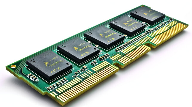 RAM memory for computer on the white background, RAM memory, computer RAM, computer memory, RAM module, white background