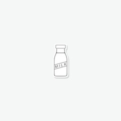 Milk icon sticker isolated on gray background