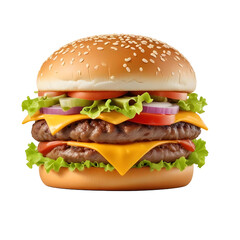 A hamburger with a hamburger on it and a picture of a hamburger