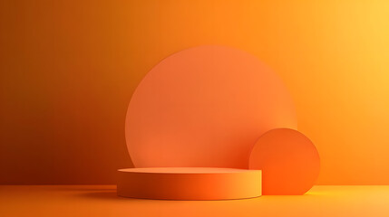 3D illustration of a podium with stairs, symbolizing a path to success and achievement under a bright sky