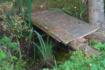 shabby bridge made of wood