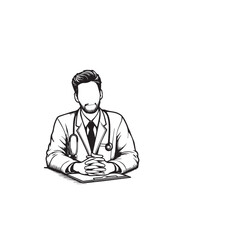 Fototapeta premium Doctor vector silhouette. Doctor logo, icon. Doctor illustration isolated on white background.