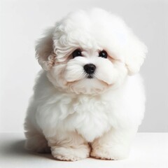 Obraz premium white pomeranian puppy