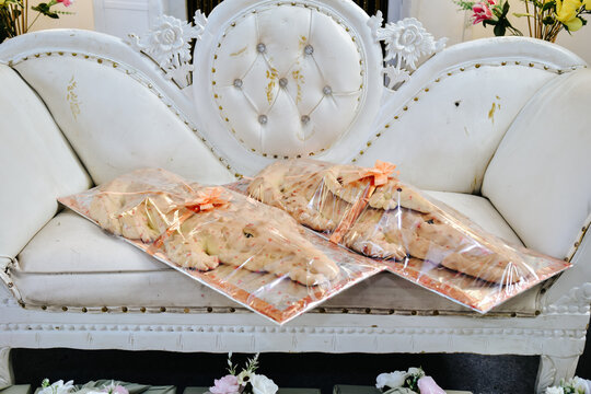 Crocodile bread or commonly known as Roti Buaya, is usually used at traditional weddings in Indonesia