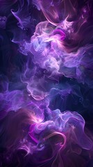 Obraz premium A purple and blue swirl of smoke with a purple and blue background