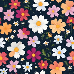 seamless pattern with autumn flowers