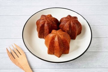 kue bolu sakura or sakura steamed sponge cake is indonesia traditional snack