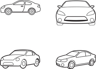Obraz premium set of cars isolated on white