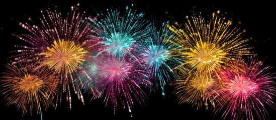 Fototapeta premium Multicolored Fireworks Display Against Night Sky