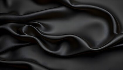 Fototapeta premium Abstract background luxury black cloth or liquid wave deep black background and subtle shadows.