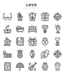 icons set. Love for web. app. vector illustration.