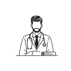 Fototapeta premium Doctor silhouette. Male and Female doctor vector design. Doctor logo, icon.