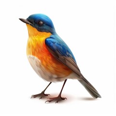 Obraz premium Bird icon isolated, color birds illustration, realistic style animal, popular bird species drawing on white