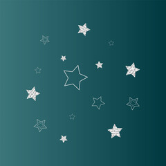 Set of silver shiny stars for design