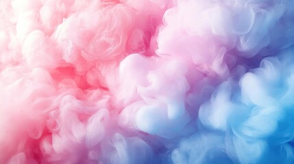 Vibrant, multi-colored clouds of fluffy cotton candy.