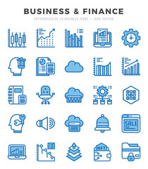 Business & Finance icons Pack. Two Color icons set. Business & Finance collection set.