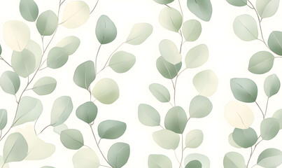 2D illustrator doodle-style floral and leaf graphics on a white background or wallpaper