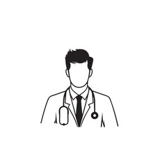 Fototapeta premium Doctor silhouette. Male and Female doctor vector design. Doctor logo, icon.
