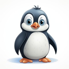 Obraz premium Cartoon penguin on white background 