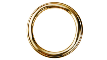 Gold round circle frame on transparent background 