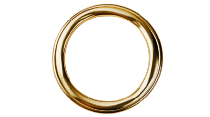 Gold round circle frame on transparent background 