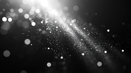 A captivating abstract scene featuring tiny sparkles against a dark backdrop,