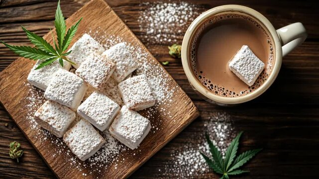 Preparing delicious powdered cannabis edibles alongside a warm cup of herbal tea