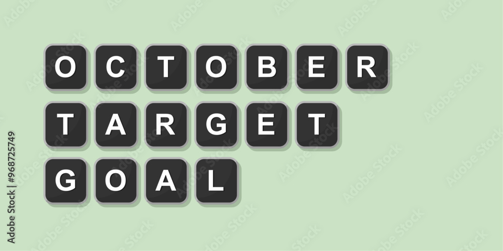 Fototapete october themed word illustration of computer keyboard, vector format design with bright green backgr