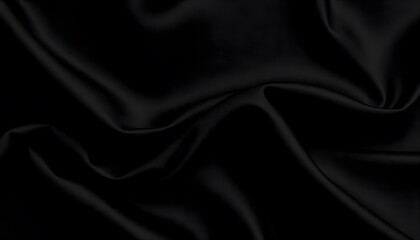 Obraz premium Abstract background luxury cloth or liquid wave. Smooth, flowing black satin fabric with soft folds and highlights