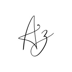 A hand-drawn signature logo design template	