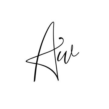 A hand-drawn signature logo design template	