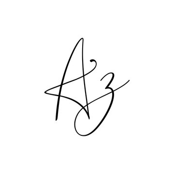 A hand-drawn signature logo design template	