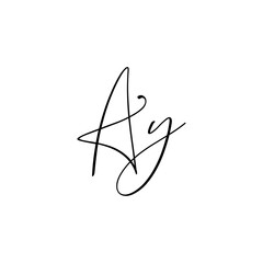 A hand-drawn signature logo design template	