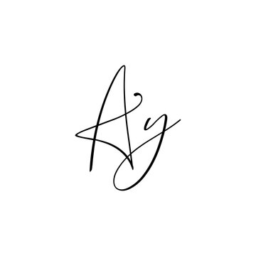 A hand-drawn signature logo design template	