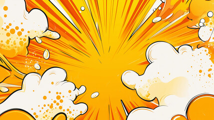 Comic-Style Explosion with Yellow and Orange Burst