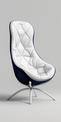 Modern White and Blue Accent Chair: A Contemporary Furniture Piece