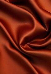 Abstract background luxury cloth or liquid wave smooth, flowing orange silk fabric with soft folds and highlights.