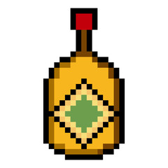 Vodka alcoholic drink in pixel art style