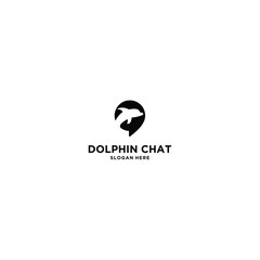 dolphin chat logo Stock Vector