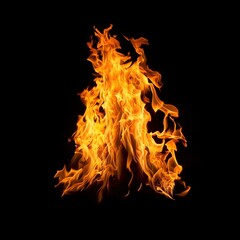 fire flames isolated black background