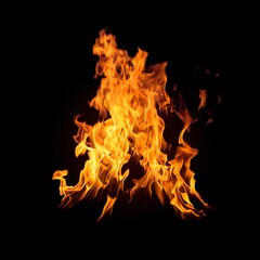 fire flames isolated black background