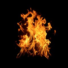 fire flames isolated black background