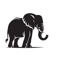 Fototapeta premium Elephant vector silhouette. Elephant black silhouette. Elephant logo, icon black and white.