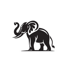 Obraz premium Elephant vector silhouette. Elephant black silhouette. Elephant logo, icon black and white.