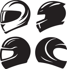 Helmet silhouette, Helmet icon, Helmet vector, 