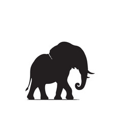 Obraz premium Elephant vector silhouette. Elephant black silhouette. Elephant logo, icon black and white.