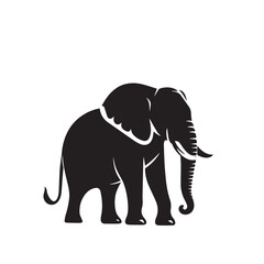 Fototapeta premium Elephant silhouette. Elephant vector design isolated on white background.