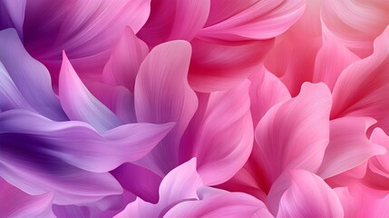 Obraz premium Elegant swirling floral patterns in pink and lavender, gently curving petals and leaves, fluid and organic shapes, Art Deco style, high resolution.