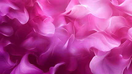 Soft swirling floral motifs in shades of pink and lavender, intricate lace-like patterns, ethereal glow, digital painting, seamless repeat.